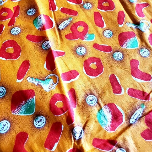 COTTON FABRIC CANDY PRINT NEW 114" x 38" ORANGE RED WHITE CRAFT SEWING QUILT - Picture 5 of 5